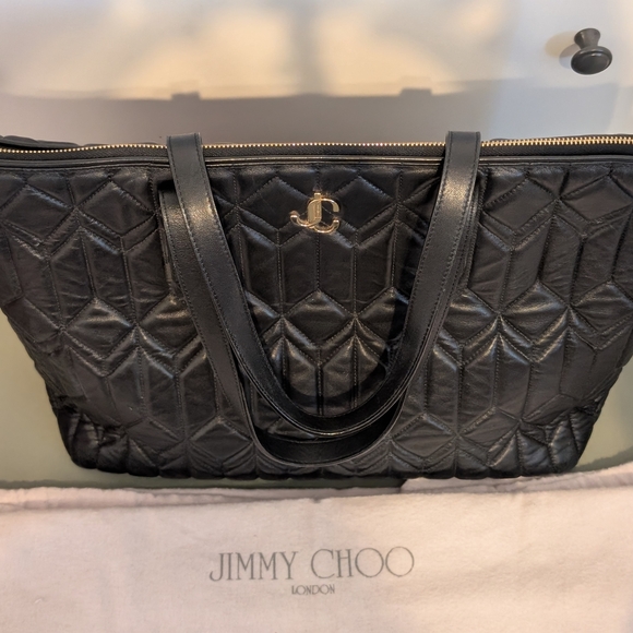 LIKE NEW Jimmy Choo Black Quilted Tote - Picture 4 of 5